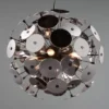 Ausgefallene LED Pendelleuchte mit Glas Lampenschirm Chrom bedampft, Ø 54cm