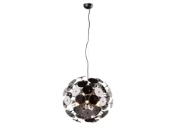 Ausgefallene LED Pendelleuchte mit Glas Lampenschirm Chrom bedampft, Ø 54cm
