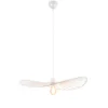 Ausgefallene LED Pendelleuchte, Lampenschirm Weißer Draht, Ø 60cm