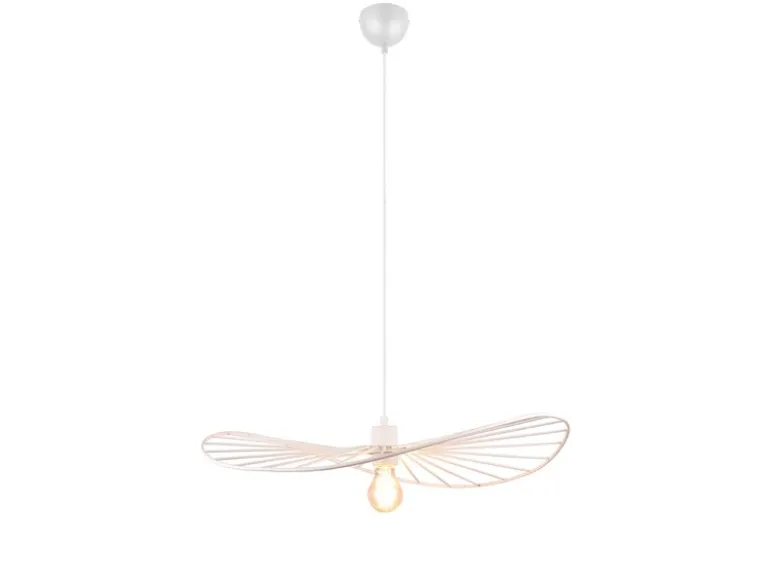 Ausgefallene LED Pendelleuchte, Lampenschirm Weißer Draht, Ø 60cm