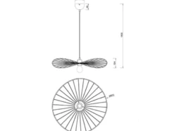 Ausgefallene LED Pendelleuchte, Lampenschirm Weißer Draht, Ø 60cm