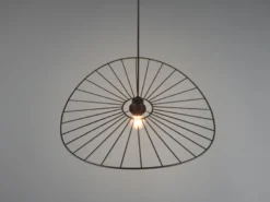 Ausgefallene LED Pendelleuchte, Lampenschirm Schwarzer Draht, Ø 60cm