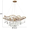 Ausgefallene LED Pendelleuchte Gold matt mit Glas Behang Ø 91cm