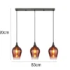 Ausgefallene LED Pendelleuchte mit drei Kupferfarbigen Schirmen, Breite 83cm