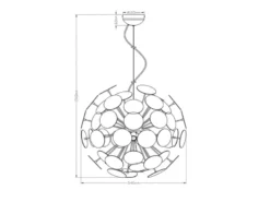 Ausgefallene LED Pendelleuchte Lampenschirm Schwarz-Gold, Ø 54cm