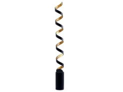 Ausgefallene LED Stehlampe HELIX Schwarz / Gold, Höhe 152cm