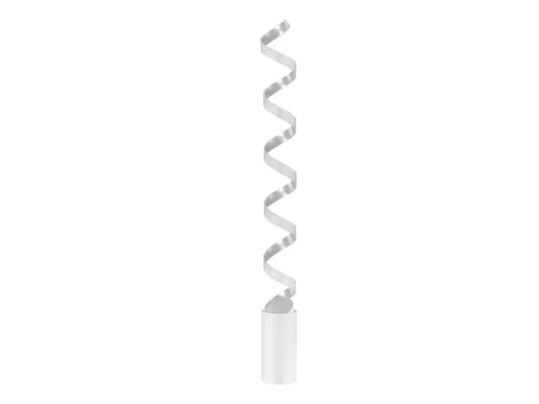 Ausgefallene LED Stehlampe HELIX Weiß / Silber, Höhe 152cm
