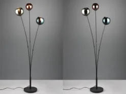 Ausgefallene LED Stehleuchte mit bunt verspiegelten Glaskugeln, Höhe 150cm