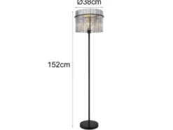 Ausgefallene LED Stehleuchte mit Rauchglas Stäben, Höhe 152cm