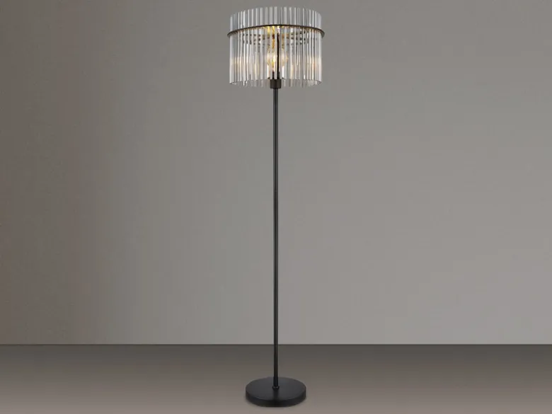 Ausgefallene LED Stehleuchte mit Rauchglas Stäben, Höhe 152cm