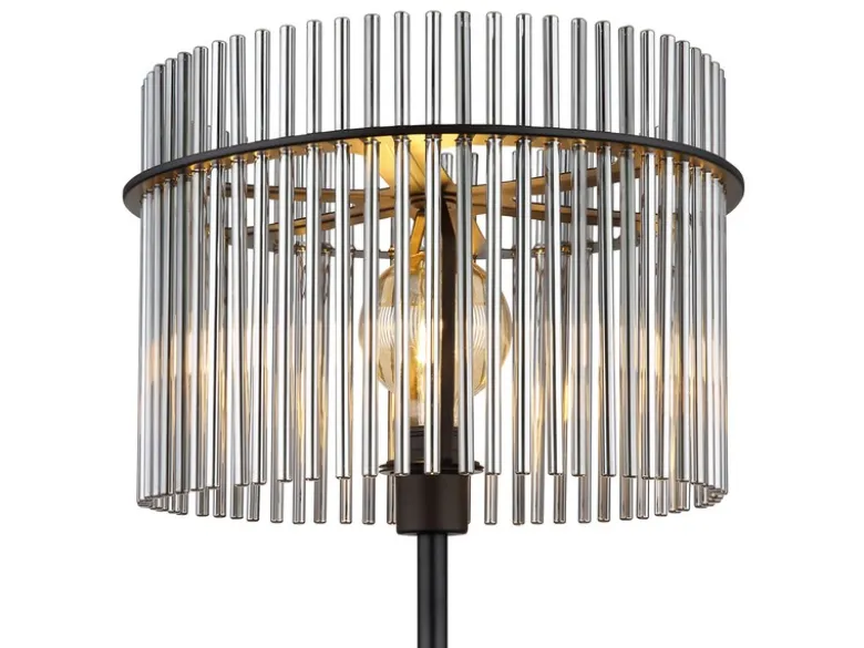 Ausgefallene LED Stehleuchte mit Rauchglas Stäben, Höhe 152cm