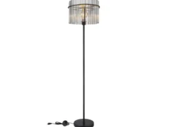Ausgefallene LED Stehleuchte mit Rauchglas Stäben, Höhe 152cm