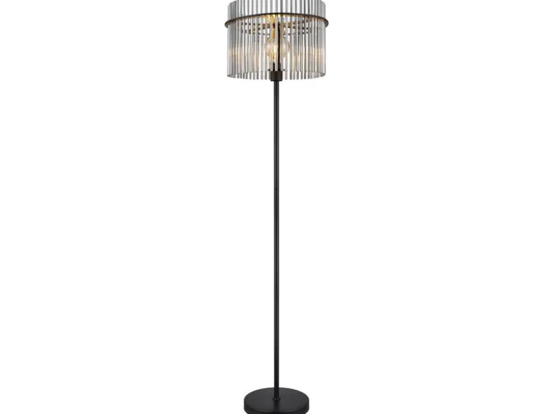 Ausgefallene LED Stehleuchte mit Rauchglas Stäben, Höhe 152cm