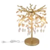 Ausgefallene LED Tischlampe Gold mit Glas Kristall 2-farbig, Höhe 50cm