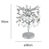 Ausgefallene LED Tischlampe Silber mit Glas Kristall 2-farbig, Höhe 50cm