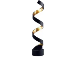 Ausgefallene LED Tischleuchte HELIX Schwarz / Gold groß, Höhe 66cm