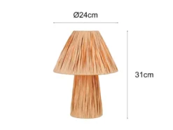 Ausgefallene LED Tischleuchte aus naturbelassenem Papier, Höhe 31cm