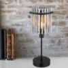 Ausgefallene LED Tischleuchte mit Rauchglas Stäben, Höhe 37,5cm