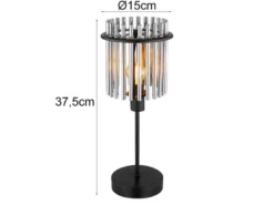Ausgefallene LED Tischleuchte mit Rauchglas Stäben, Höhe 37,5cm