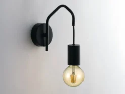 Ausgefallene LED Wandlampe 1-flammig Metall Schwarz, Höhe 17,5cm