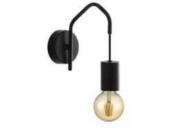 Ausgefallene LED Wandlampe 1-flammig Metall Schwarz, Höhe 17,5cm