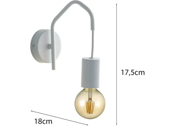 Ausgefallene LED Wandlampe 1-flammig Metall Weiß, Höhe 17,5cm