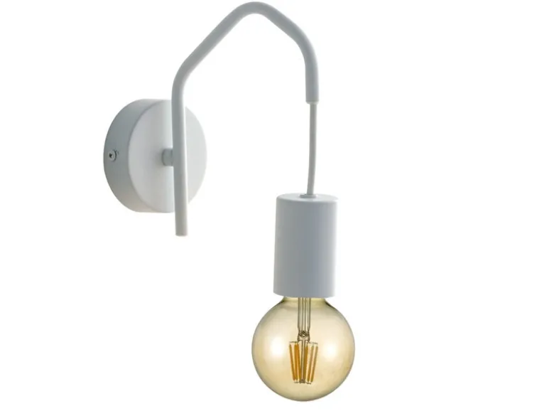 Ausgefallene LED Wandlampe 1-flammig Metall Weiß, Höhe 17,5cm
