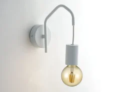 Ausgefallene LED Wandlampe 1-flammig Metall Weiß, Höhe 17,5cm