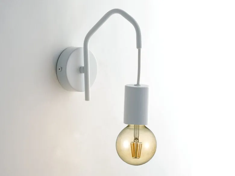 Ausgefallene LED Wandlampe 1-flammig Metall Weiß, Höhe 17,5cm