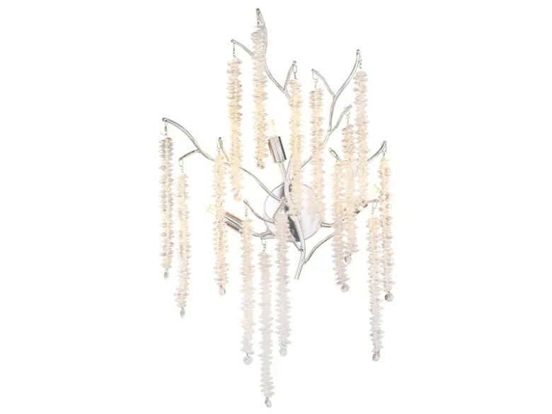 Ausgefallene LED Wandlampe Silber Chrom mit Kristall, Höhe 60cm