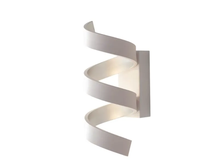 Ausgefallene LED Wandleuchte HELIX Weiß / Silber, Höhe 26cm