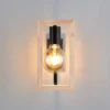 Ausgefallene LED Wandleuchte mit Rahmen aus Naturholz, Höhe 25cm