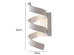 Ausgefallene LED Wandleuchte 2er Set Weiß / Silber, Höhe 26cm