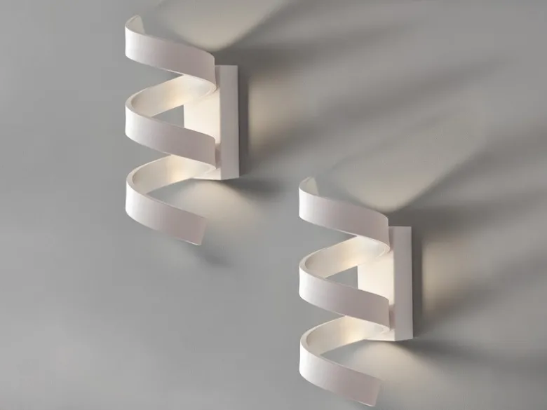Ausgefallene LED Wandleuchte 2er Set Weiß / Silber, Höhe 26cm