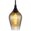 Ausgefallene LED Wandleuchte mit Schalter & Glasschirm Gold, Höhe 36cm