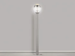 Ausgefallene LED Wegeleuchte CALLISTO aus Edelstahl in Silber, Höhe 99cm