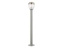 Ausgefallene LED Wegeleuchte CALLISTO aus Edelstahl in Silber, Höhe 99cm