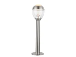 Ausgefallene LED Wegeleuchte CALLISTO aus Edelstahl in Silber, Höhe 59cm