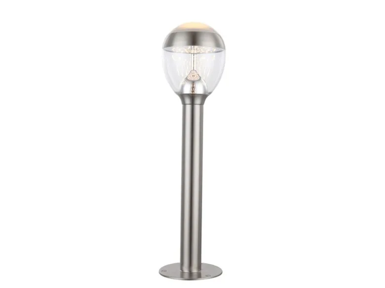 Ausgefallene LED Wegeleuchte CALLISTO aus Edelstahl in Silber, Höhe 59cm