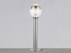 Ausgefallene LED Wegeleuchte CALLISTO aus Edelstahl in Silber, Höhe 59cm