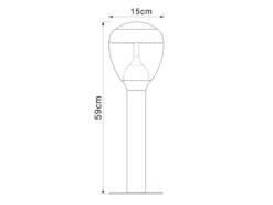 Ausgefallene LED Wegeleuchte CALLISTO aus Edelstahl in Silber, Höhe 59cm