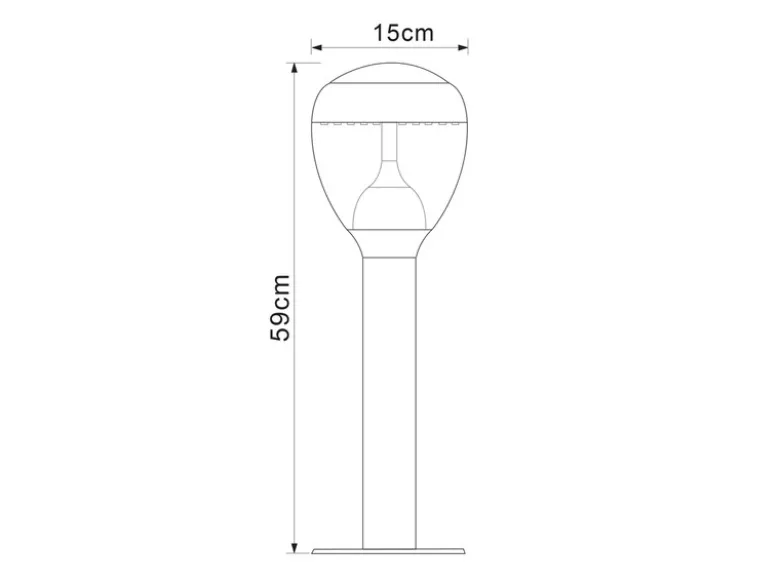 Ausgefallene LED Wegeleuchte CALLISTO aus Edelstahl in Silber, Höhe 59cm