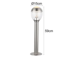 Ausgefallene LED Wegeleuchte CALLISTO aus Edelstahl in Silber, Höhe 59cm