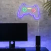 Ausgefallene Neon LED Wandlampe Gaming mit USB Kabel & Netzteil, Breite 41cm