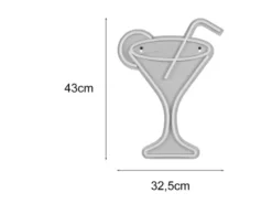 Ausgefallene Neon LED Wandleuchte CHEERS mit USB Kabel & Schalter, Höhe 43cm