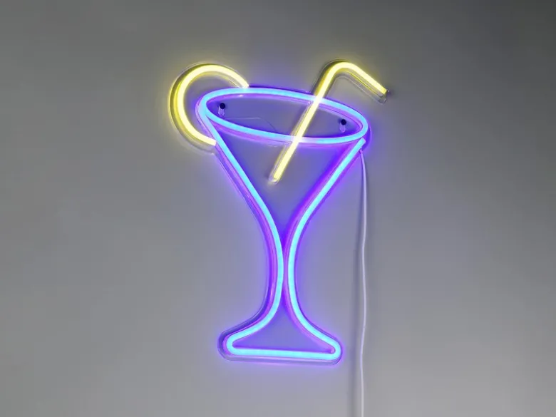 Ausgefallene Neon LED Wandleuchte CHEERS mit USB Kabel & Schalter, Höhe 43cm