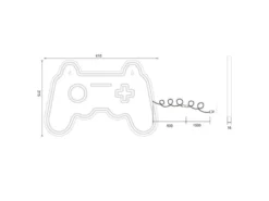 Ausgefallene Neon LED Wandleuchte GAMER mit USB Kabel & Schalter, Breite 41cm