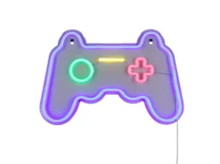 Ausgefallene Neon LED Wandleuchte GAMER mit USB Kabel & Schalter, Breite 41cm