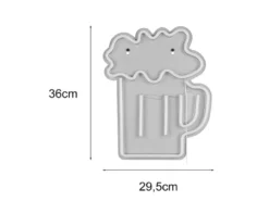 Ausgefallene Neon LED Wandleuchte BEER mit USB Kabel & Schalter, Höhe 36cm
