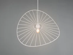 Ausgefallene Pendelleuchte CHAPEAU, Lampenschirm Weißer Draht, Ø 60cm